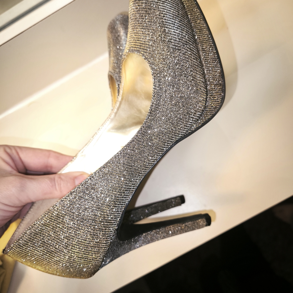 Shimmering Silver High Heels